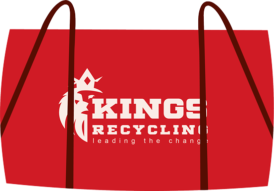 Large Skip Bag size comparison with Kings recycling logo